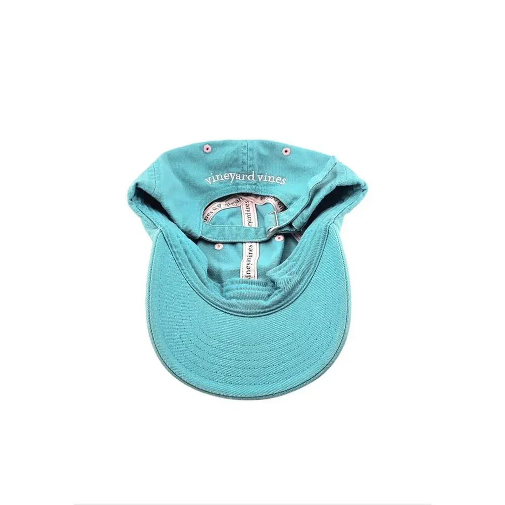 Vineyard Vines Unisex Youth Baseball Cap Aqua Blue Pink Whale Logo Hat
